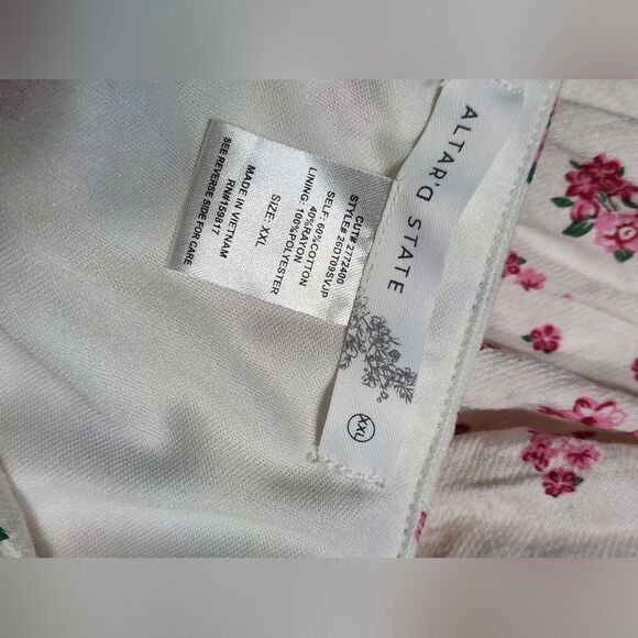Altar'd State White and Pink Floral Mini Dress Size XXL - Picture 10 of 10